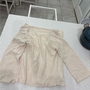 The Row M Silk Draped Blouse Cream